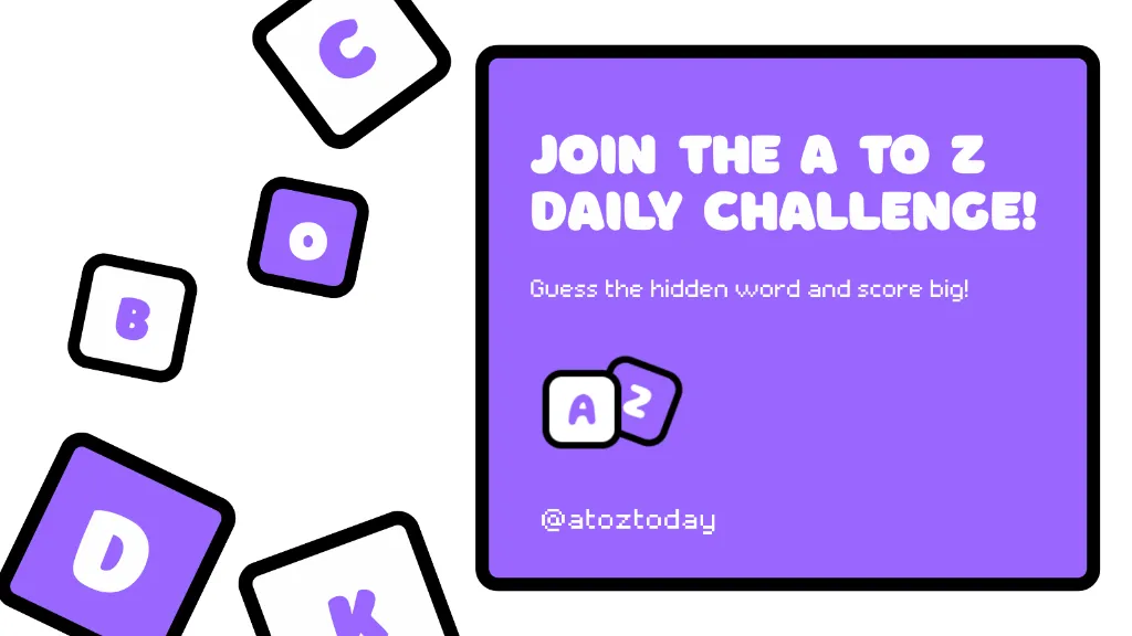 A to Z Today, the daily alphabetical word game