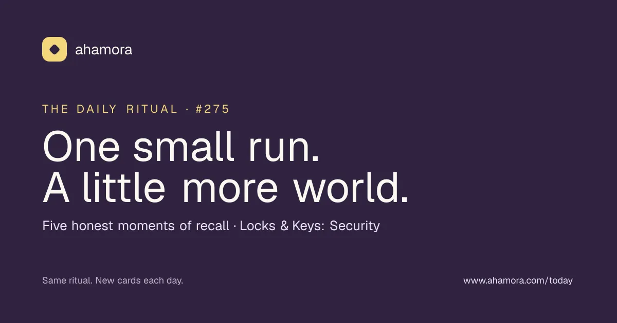 Ahamora Today, one small run: the share card for the daily five