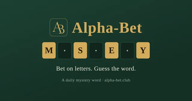 Alpha-Bet, bet on letters