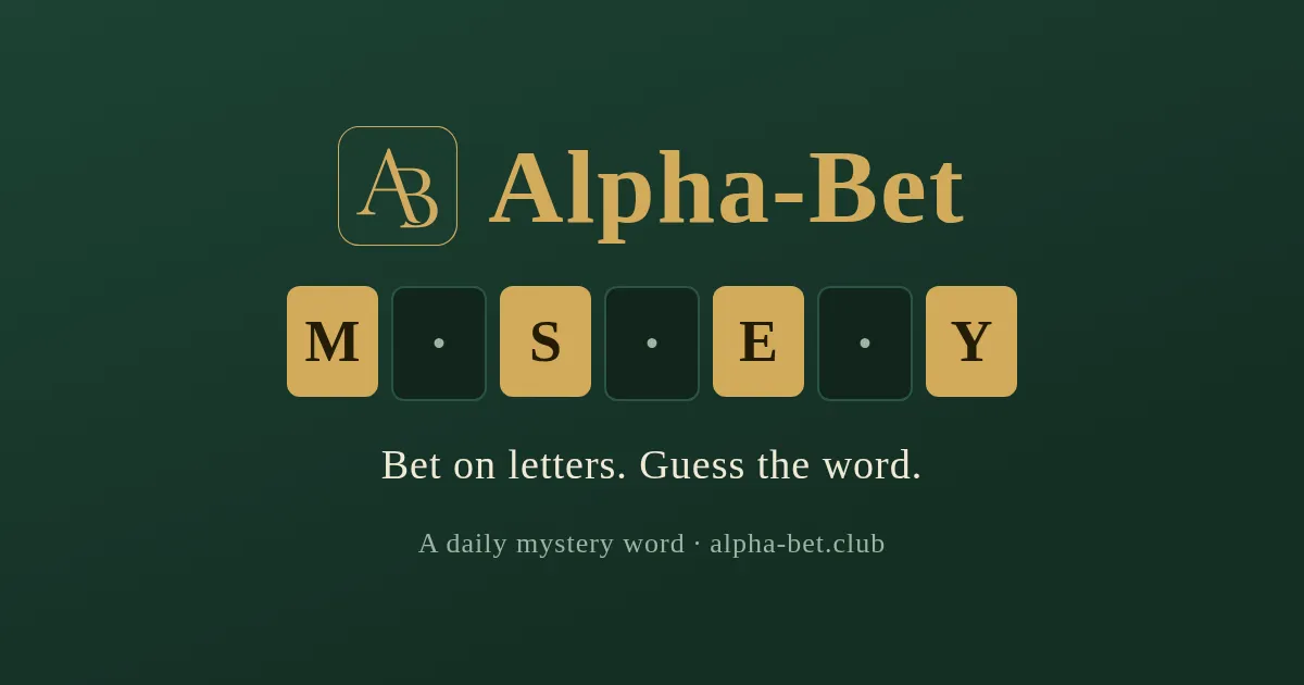Alpha-Bet, bet on letters