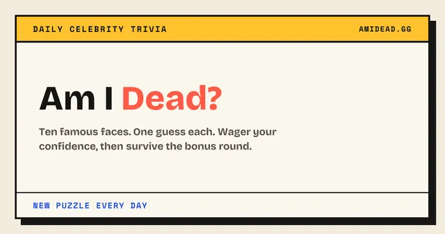 Am I Dead? daily trivia game share card