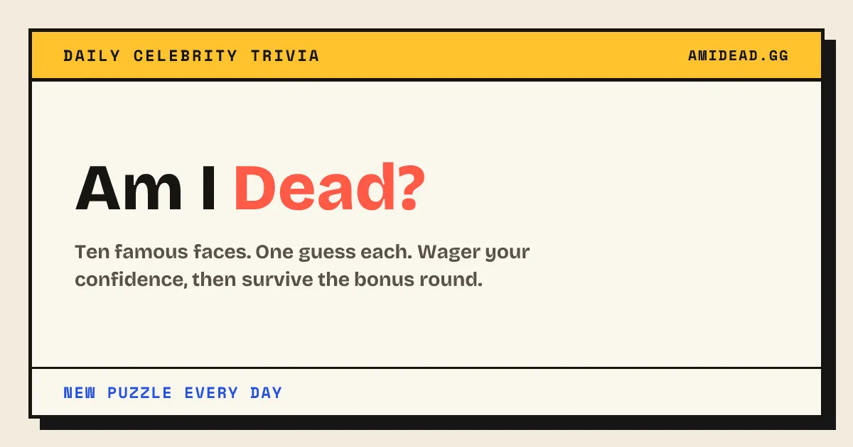 Am I Dead? daily trivia game share card