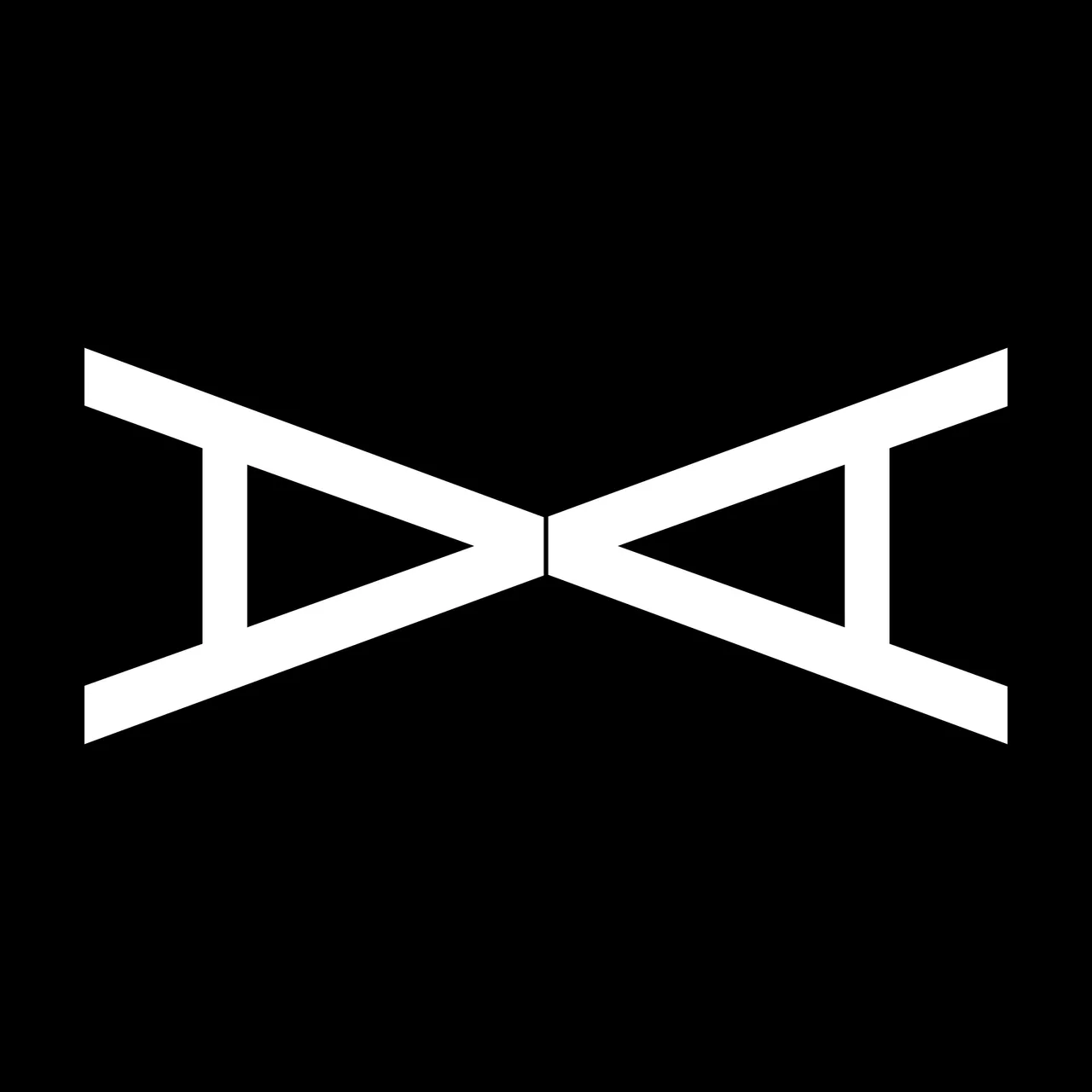 The AnimeToAnime logo: two white letter A shapes mirrored point to point on a black background