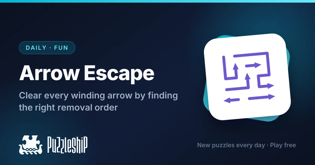 Arrow Escape daily puzzles on Puzzleship