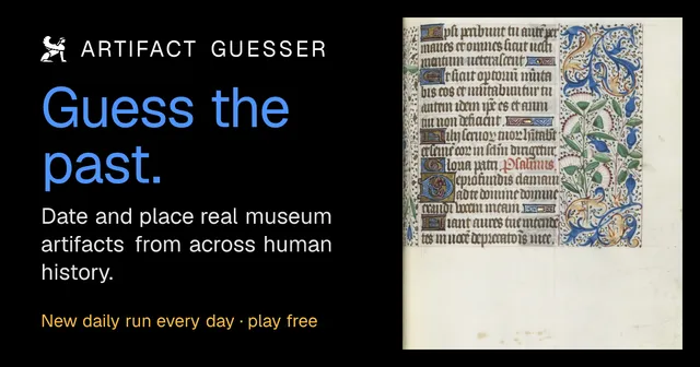 Artifact Guesser share image with a museum artifact
