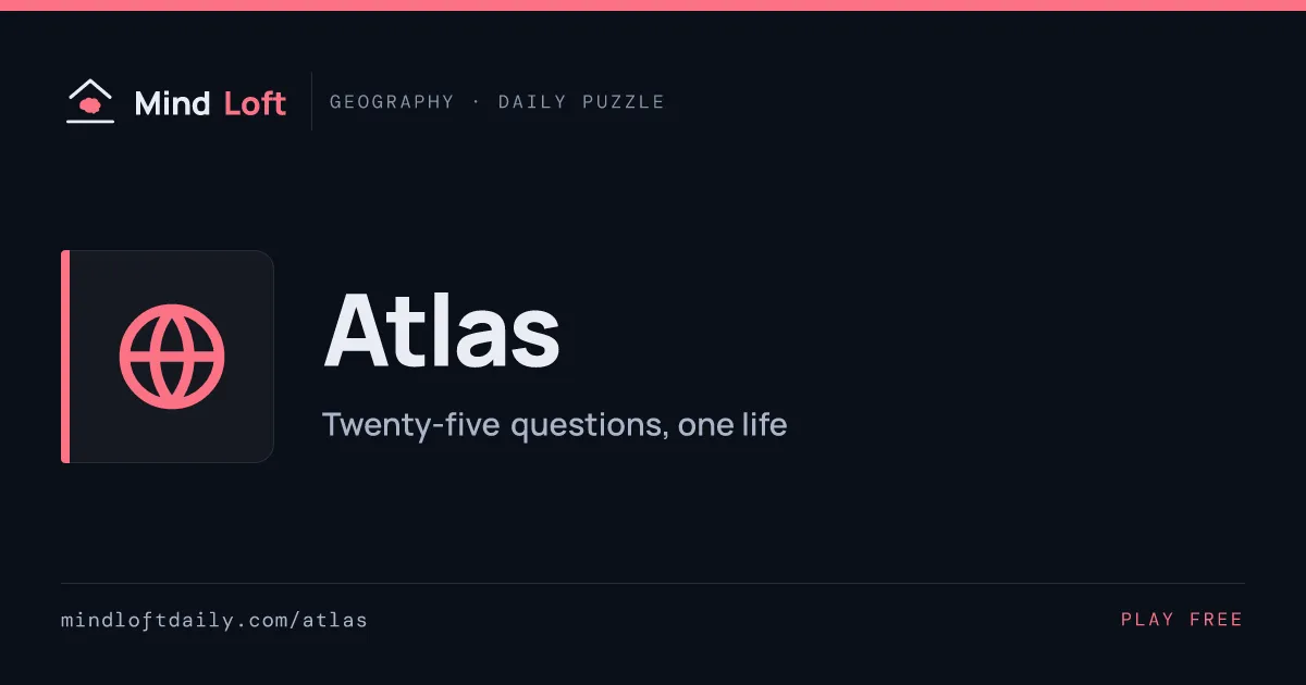Atlas title card from Mind Loft: the game's icon, name and one-line description