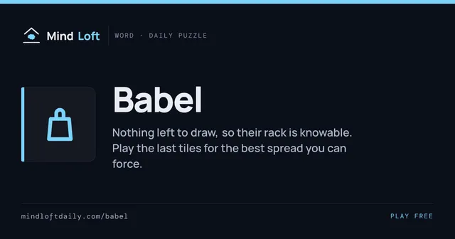Babel title card from Mind Loft: the game's icon, name and one-line description