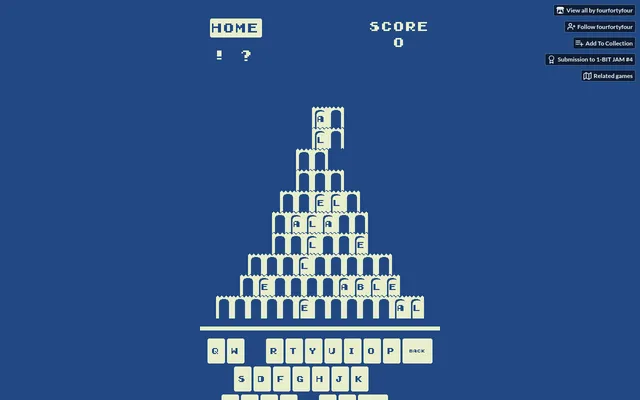 bab.le daily tower for 28 October 2026: ten rows of empty arches widening to thirteen letters, with locked A, B, L and E letters and the on-screen keyboard below