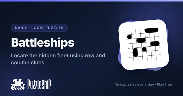 Battleships daily puzzles on Puzzleship