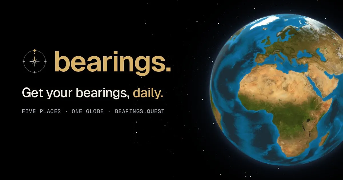 Bearings share art: the game's name and a 3D globe showing Europe and Africa