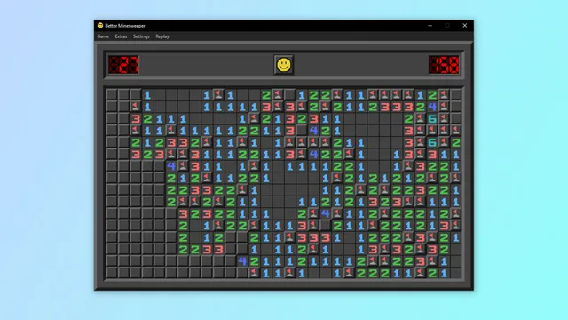Better Minesweeper: a Minesweeper board with stats beside it
