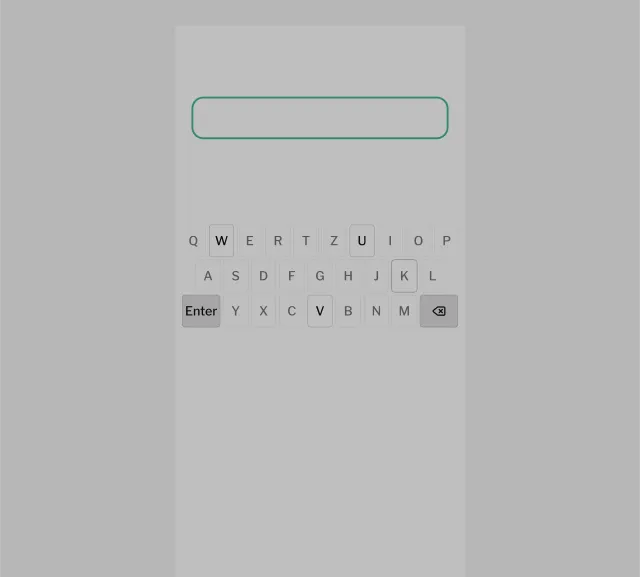 Tages-Anzeiger's Between screen: the empty guess box above an on-screen QWERTZ keyboard