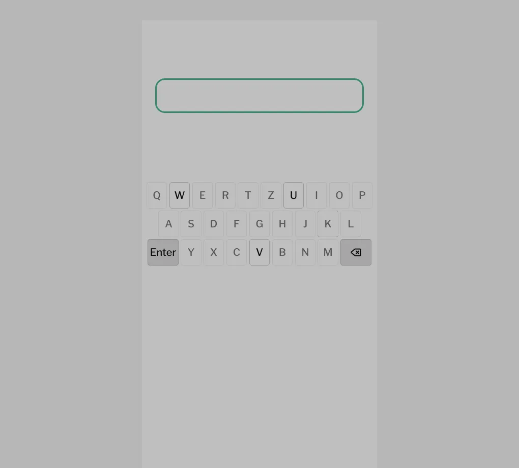 Tages-Anzeiger's Between screen: the empty guess box above an on-screen QWERTZ keyboard