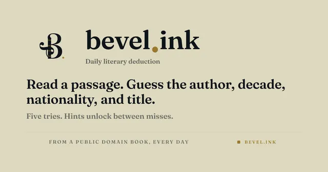 Bevel, daily literary deduction: share card