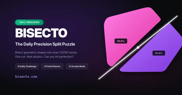 Bisecto, the 50/50 shape slicing game