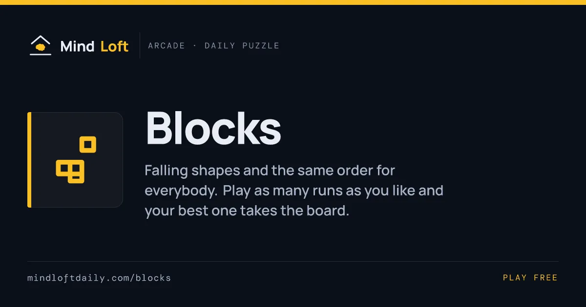 Blocks title card from Mind Loft: the game's icon, name and one-line description
