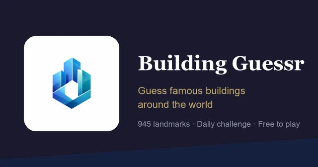 Building Guessr logo: guess famous buildings around the world