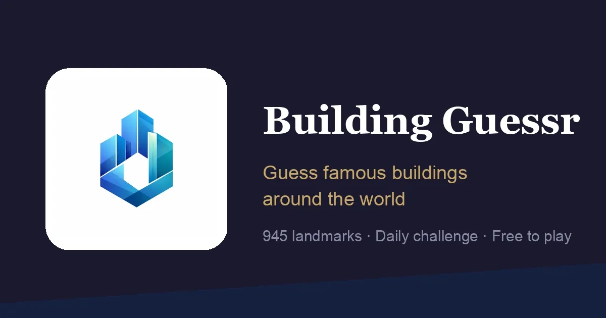 Building Guessr logo: guess famous buildings around the world
