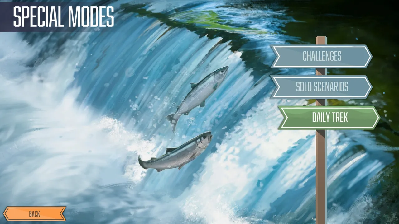 A Cascadia Digital game in progress: the player choosing a wildlife token to place on a mountain tile