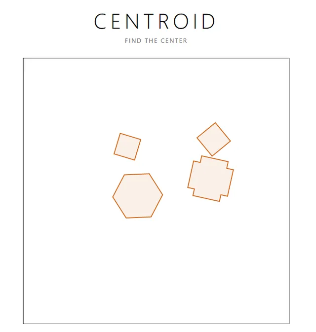 A Centroid round with several shapes