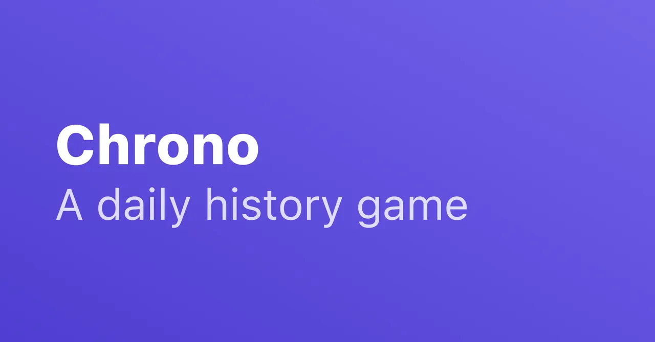 Chrono, a daily history game