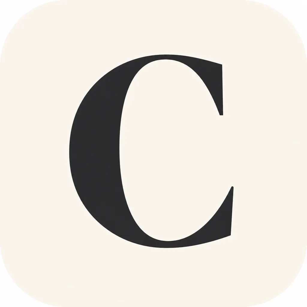 The Cluno icon, a serif letter C