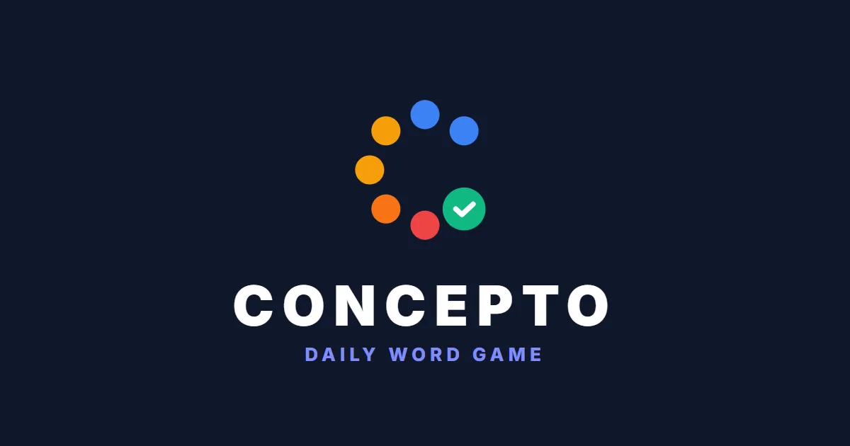 The Concepto logo: a ring of coloured dots ending in a green tick, above the words CONCEPTO Daily Word Game