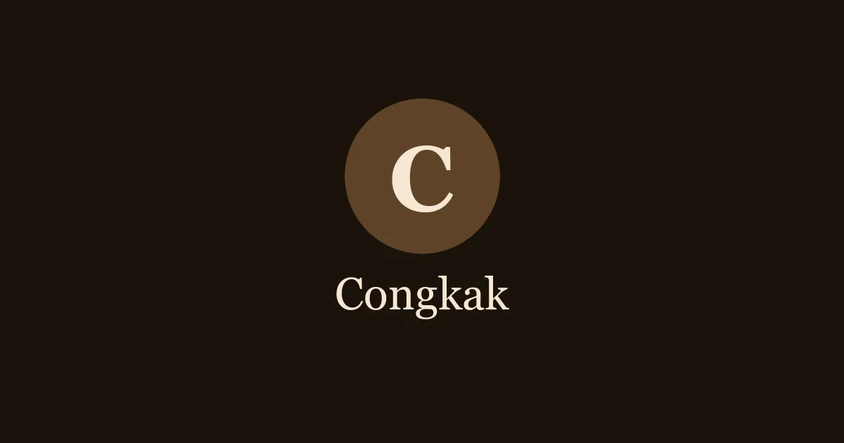 Congkak logo card: a letter C in a brown circle above the word Congkak