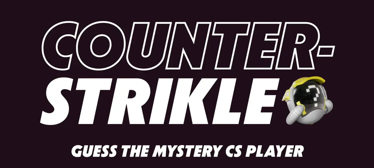Counter-Strikle logo with a masked mascot and the line Guess the mystery CS player