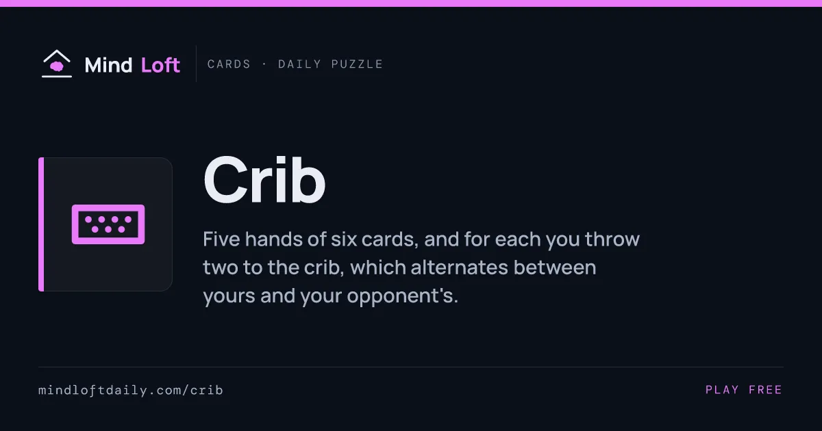Crib title card from Mind Loft: the game's icon, name and one-line description
