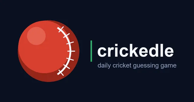 The crickedle logo: a red cricket ball beside daily cricket guessing game
