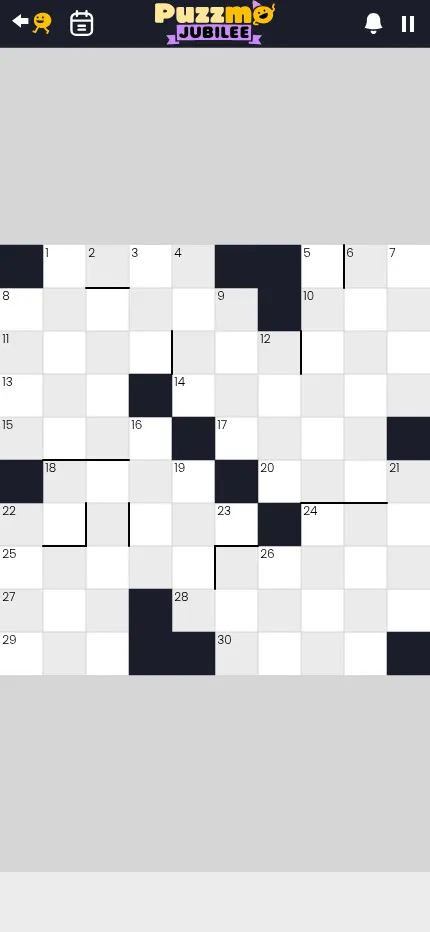 Cross|word for 19 October 2026 at phone size: the empty ten by ten midi grid filling the width of the screen under the Puzzmo bar