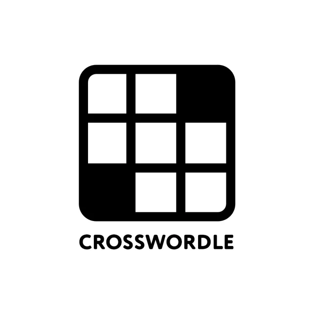 Crosswordle logo: a small black crossword grid above the word CROSSWORDLE