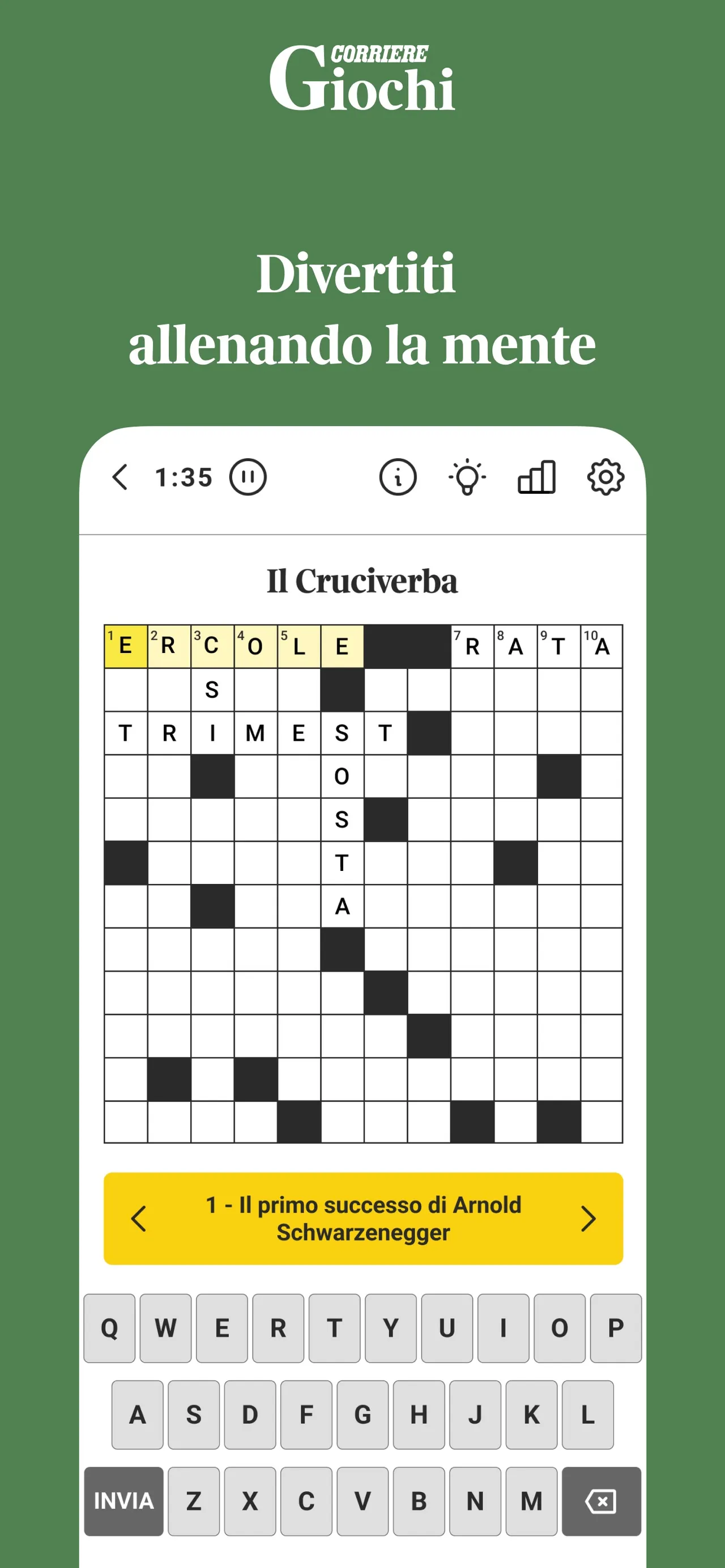 Il Cruciverba in the Corriere Giochi app