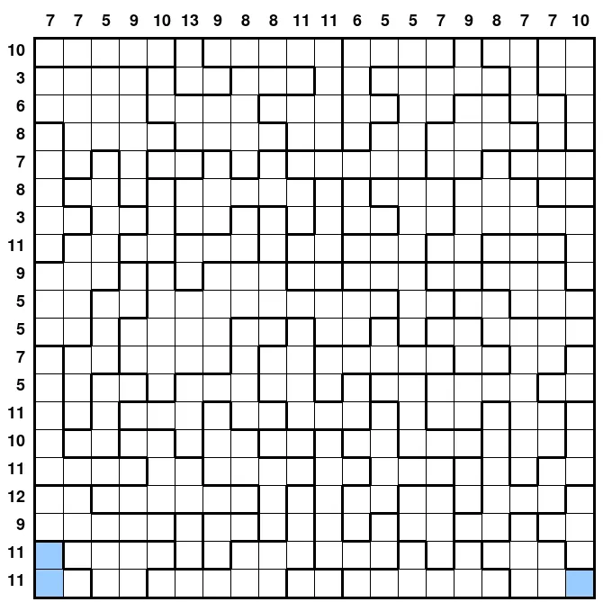 The Special Daily Aquarium for 30 October 2026: a 20x20 grid of tank regions with water counts on every row and column, three cells filled blue