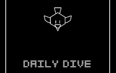Daily Dive cover: a white vector bird diving head first above the words DAILY DIVE on black