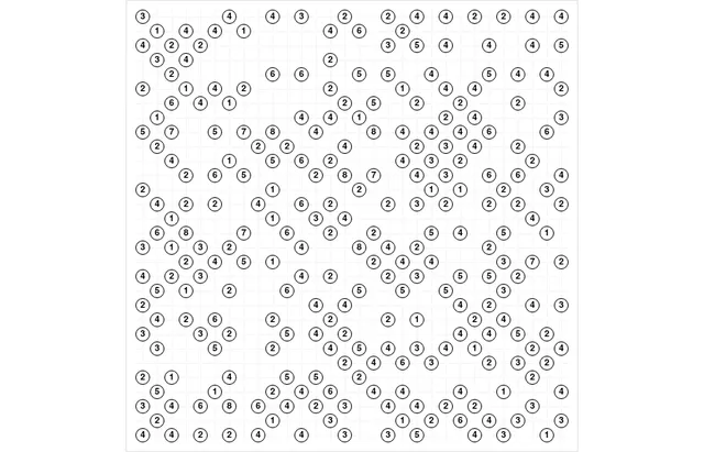 The Special Daily Hashi of 30 October 2026 on puzzle-bridges.com: a 30 by 30 grid of numbered circular islands, before any bridges are drawn