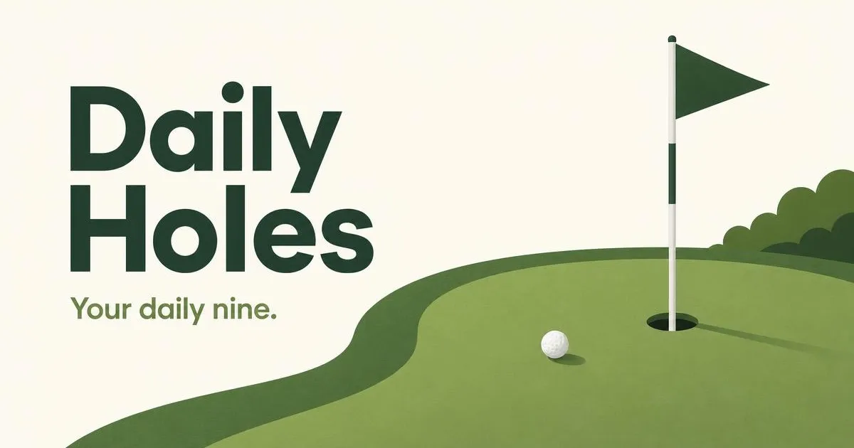 Daily Holes title card with the line Your daily nine, a flag and a golf ball on a green