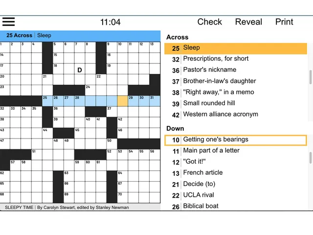 A The Daily Medium Crossword grid with its clue list