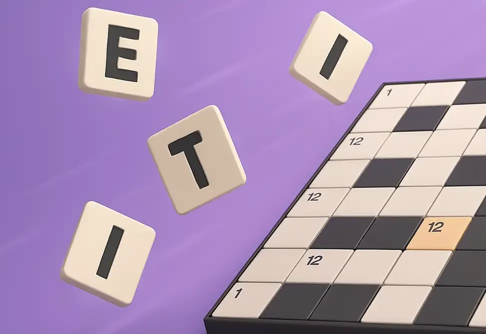 The Daily Mirror Cryptic Crossword teaser: letter tiles over a crossword grid