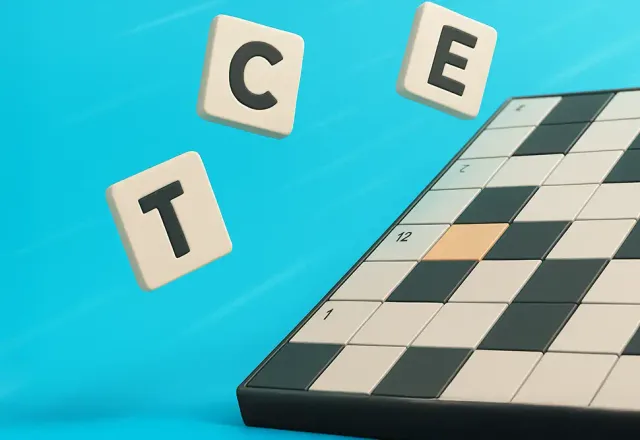 The Daily Mirror Quiz Crossword teaser: letter tiles over a crossword grid