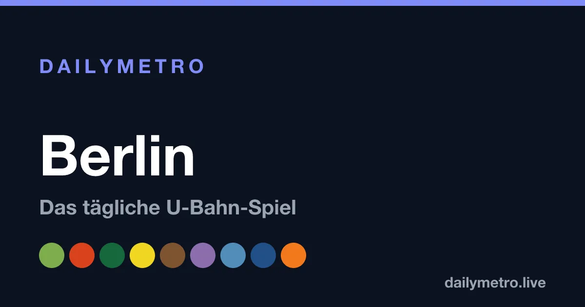 The DailyMetro Berlin share card with the colours of the nine U-Bahn lines