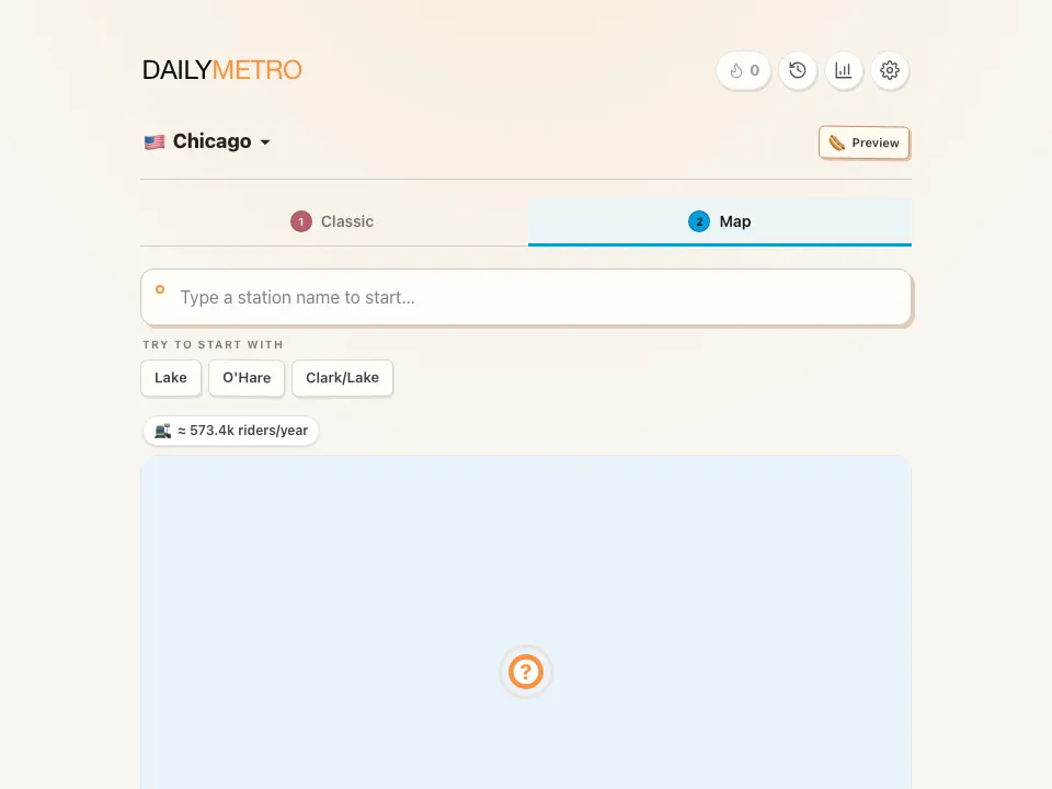 DailyMetro Chicago Map mode before the first guess