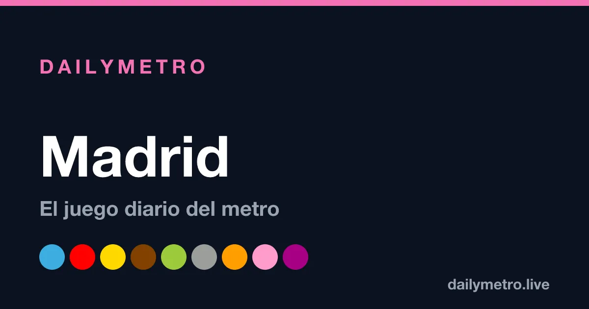 The DailyMetro Madrid share card with the colours of the Madrid metro lines