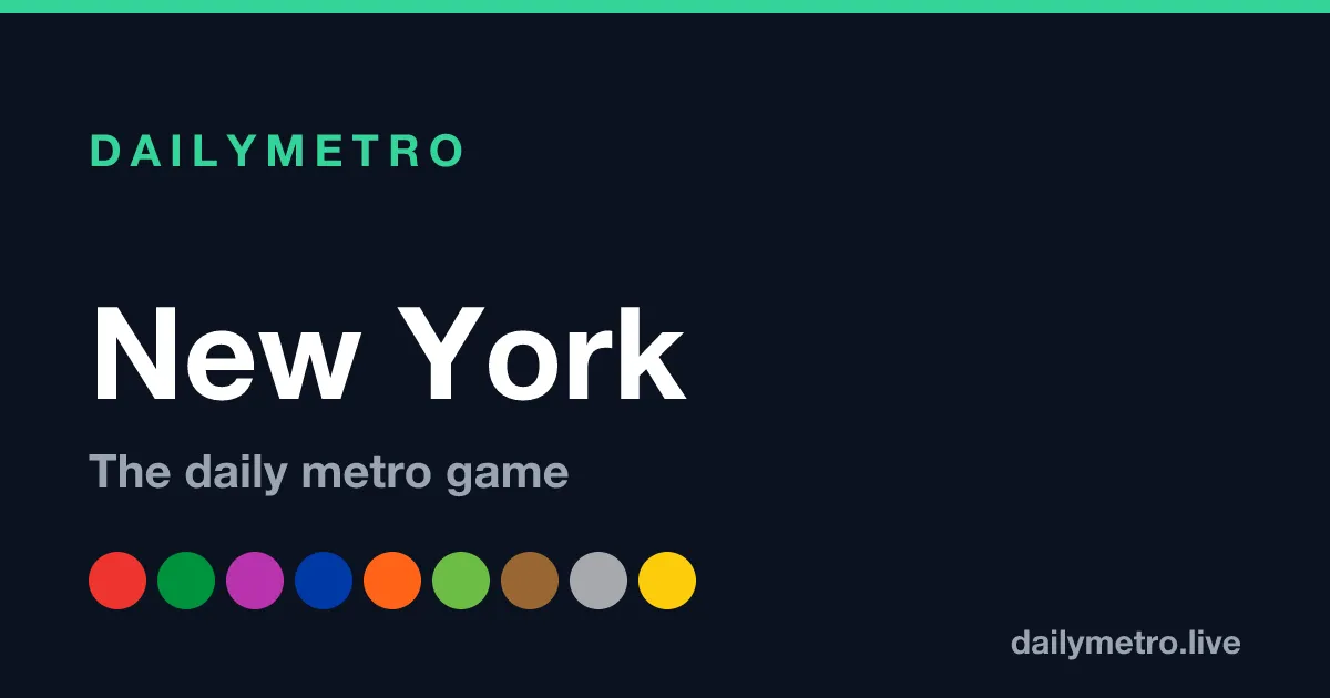 The DailyMetro New York share card with the colours of the New York subway lines