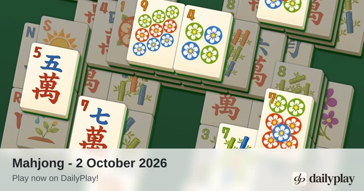 DailyPlay Mahjong: the puzzle for 2 October 2026