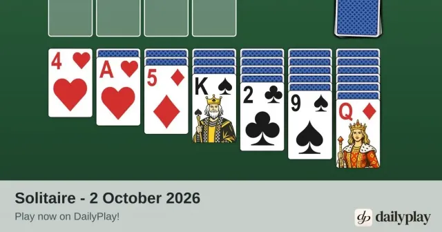 DailyPlay Solitaire: the puzzle for 2 October 2026