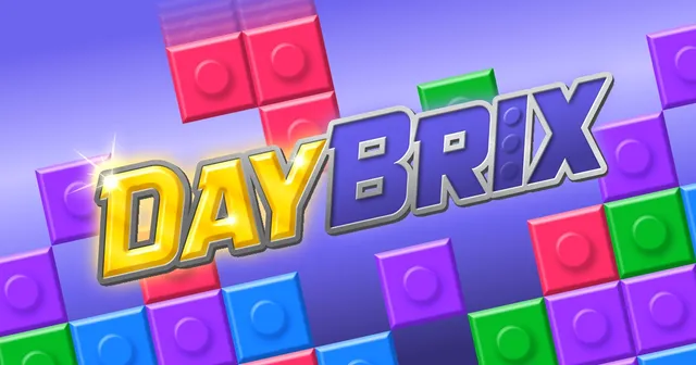 DayBrix logo over colourful falling blocks