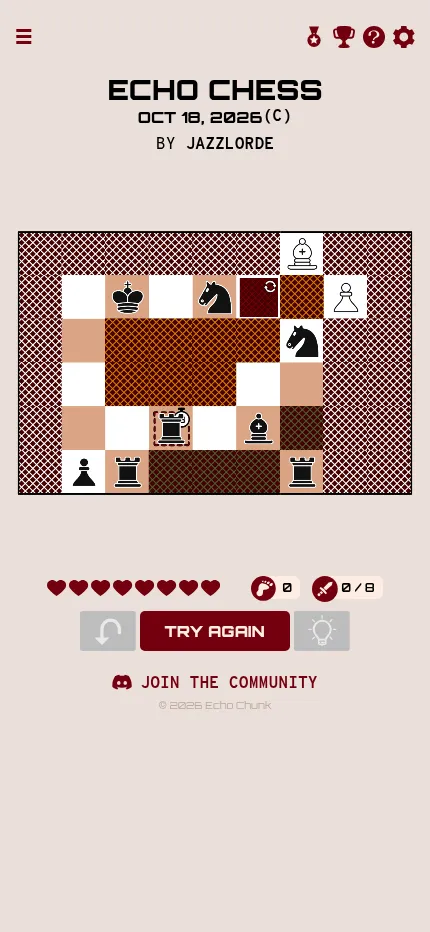 The Oct 18, 2026 Daily Classic on a phone, with undo, try again and hint buttons below the board