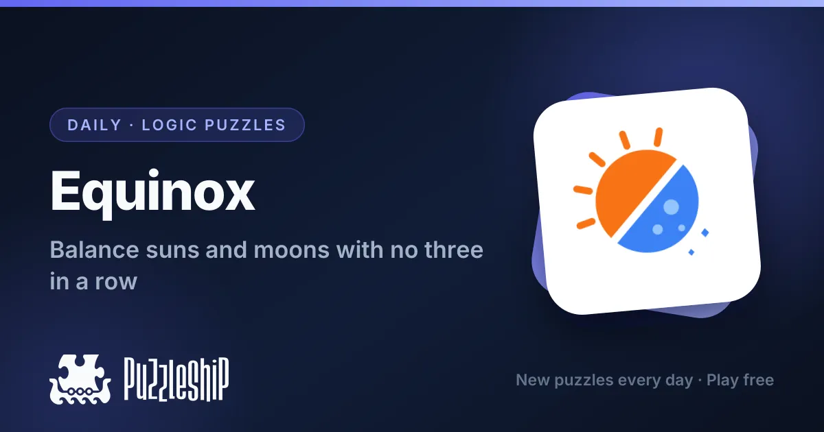 Equinox daily puzzles on Puzzleship